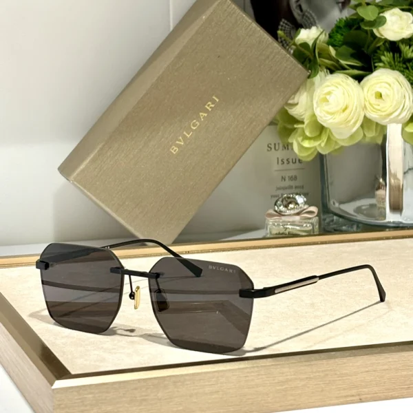 Side view of Bvlgari Octo Finissimo sunglasses showcasing thin arms and engraved logo