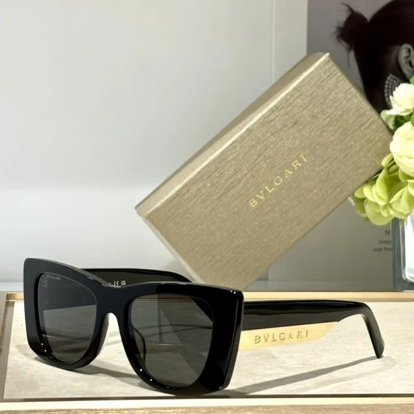 Bvlgari Roma sunglasses with sculpted frame and gold-tone accents on the sides