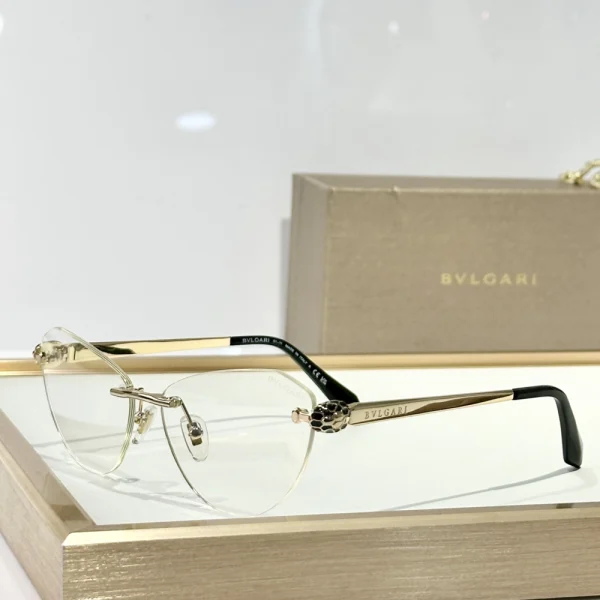 Bvlgari Serpenti optical glasses with refined metal frame and signature snake-scale temple accents