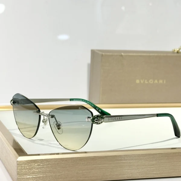 Bvlgari Serpenti prescription glasses with luxury gold-tone temples and minimalist lens design