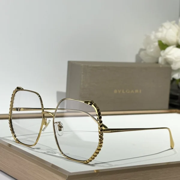 High-fashion Bvlgari Serpenti eyewear with iconic serpent motif on temples
