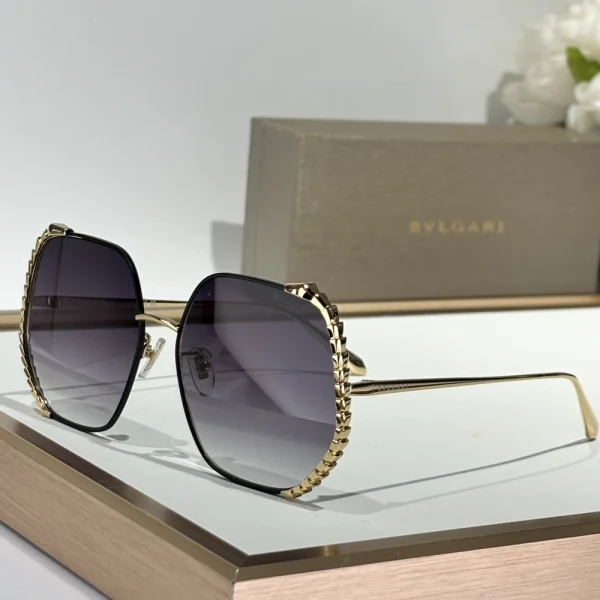 Bvlgari Serpenti sunglasses featuring oversized frames and shimmering scale details