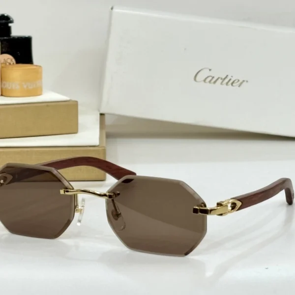 Cartier Sunglasses C Allongé de Cartier motif featuring elongated C detail on temples and sleek gold-tone finish