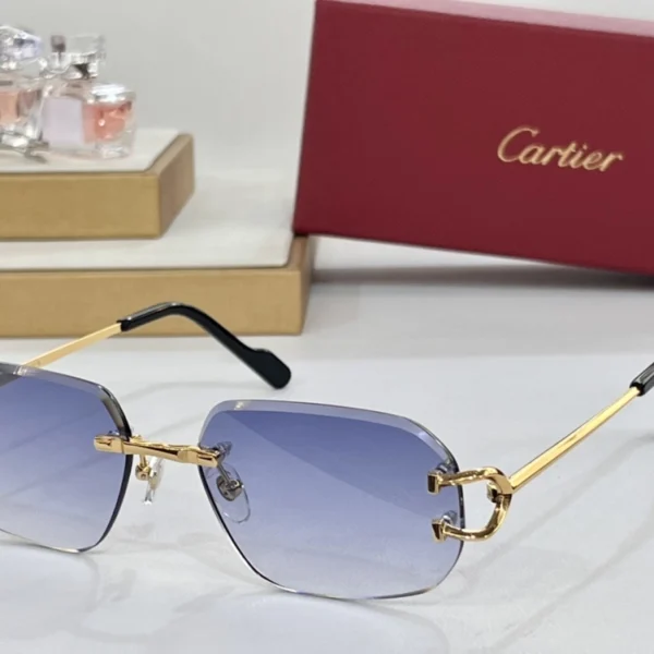 Cartier Sunglasses Classic C de Cartier motif featuring iconic C hinge detailing and slim metal temples, resting on soft ivory fabric