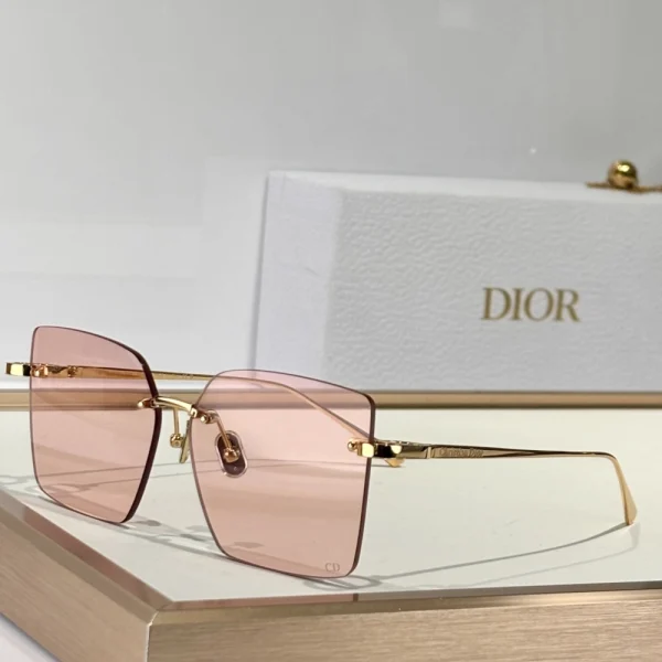 Elegant Christian Dior CDior S3U sunglasses resting beside original Dior case and branded cleaning cloth