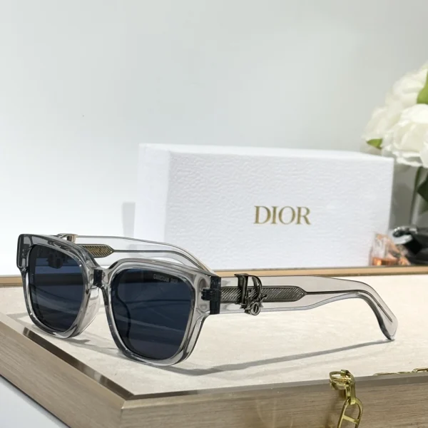Close-up of Dior DiorOblique S1F sunglasses highlighting signature Dior Oblique pattern on temples