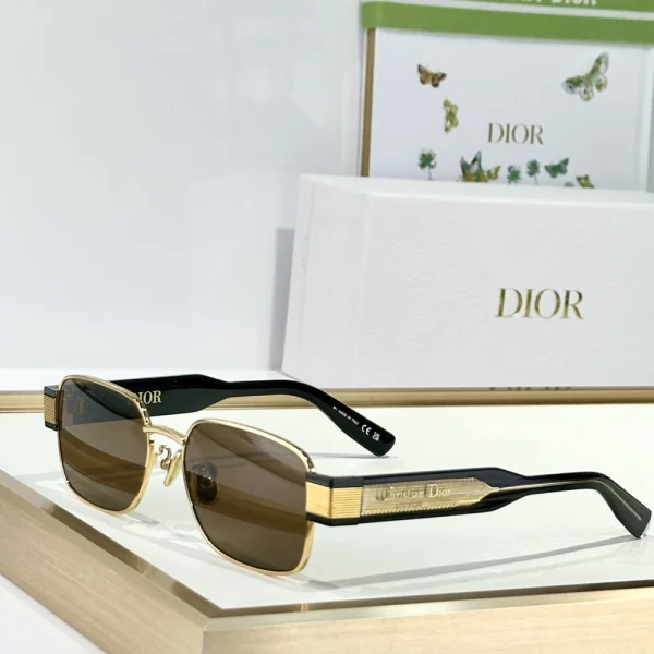 Side profile of Christian Dior Label S2U sunglasses with glossy frame and signature Dior logo detail