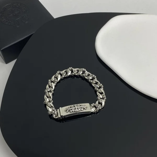Chrome Hearts Fancy Chain bracelet in sterling silver featuring bold gothic links and premium craftsmanship.