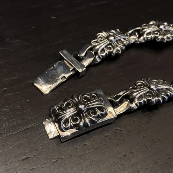 Luxury Chrome Hearts Keeper bracelet combining handcrafted silverwork with edgy streetwear-inspired style.