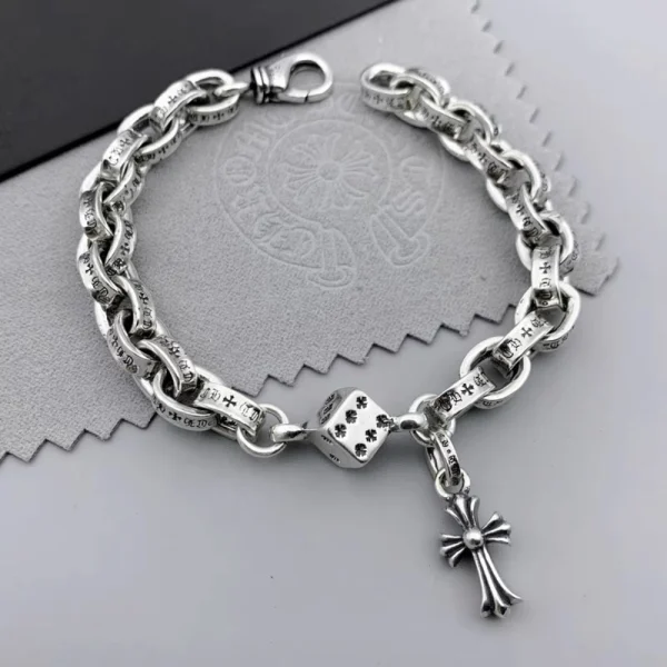 Chrome Hearts silver bracelet featuring bold gothic motifs and premium handcrafted design.