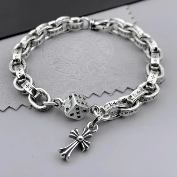 Luxury Chrome Hearts silver bracelets collection, combining iconic styling with detailed silver craftsmanship.
