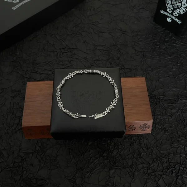 Chrome Hearts silver bracelet model CH-BL23 featuring handcrafted gothic motifs and premium sterling silver finish.
