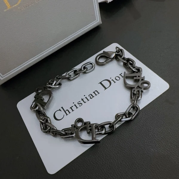 Dior bracelet for men with bold chain design and polished metal finish