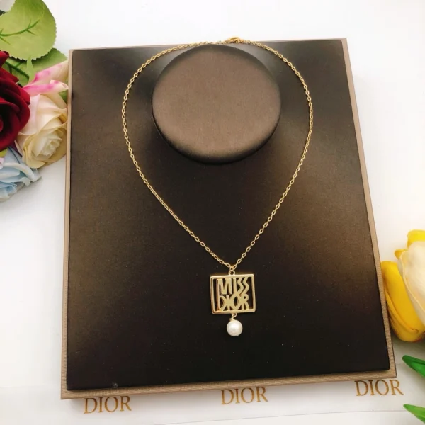 Dior Miss Dior Necklace with delicate bow pendant and crystal details