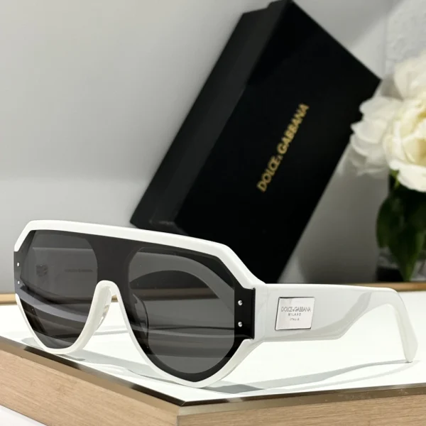 Dolce & Gabbana DG Logo Plaque Sunglasses offering bold frames and chic sophistication