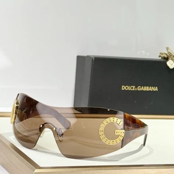 Dolce & Gabbana Re-Edition luxury sunglasses in black with signature branding on temples