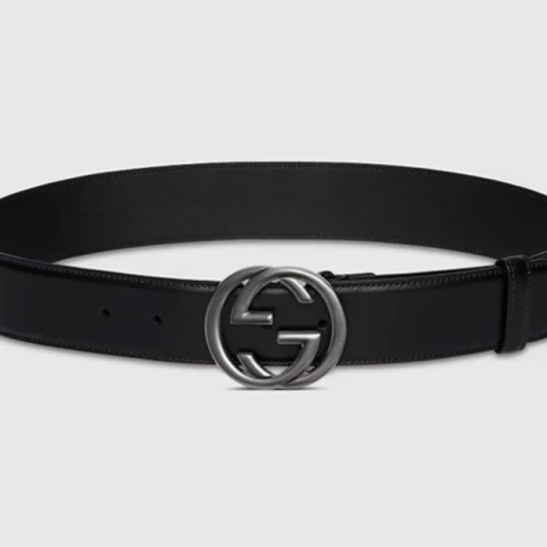 Gucci Leather Belt featuring signature Interlocking G buckle – timeless luxury designer accessory
