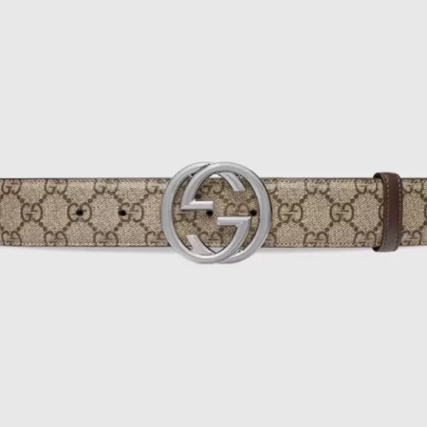 Gucci leather belt featuring iconic Interlocking G buckle – a timeless luxury fashion statement