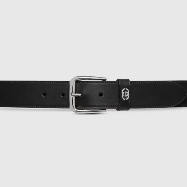 Gucci Leather Belt with iconic Interlocking G detail – timeless luxury designer accessory