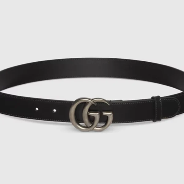 Gucci GG Marmont Thin Belt Black Leather – GG-B02