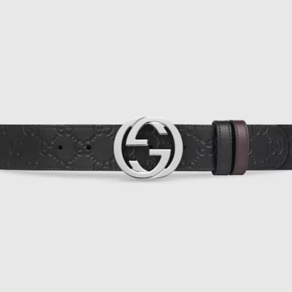 Gucci Reversible Belt in black and brown leather with signature Interlocking G buckle – luxury designer belt