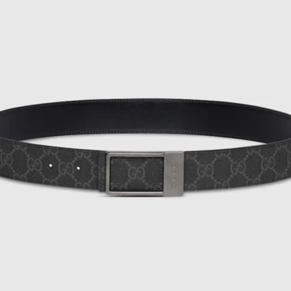 Gucci Reversible Belt in smooth leather with polished rectangular buckle – versatile luxury designer accessory