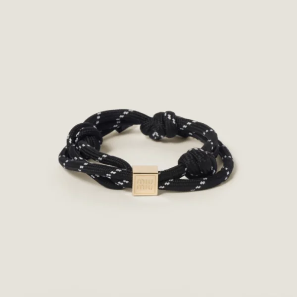 Miu Miu Cord Bracelet featuring durable braided design with stylish and minimalist look
