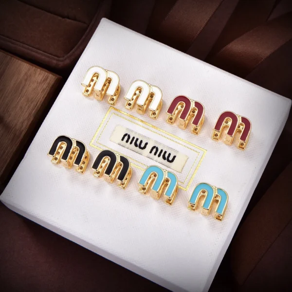 Miu Miu enameled metal earring featuring glossy finish and contemporary design
