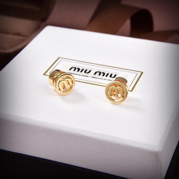 Miu Miu-inspired metal earrings MM-ER16 with clean lines and refined metallic look
