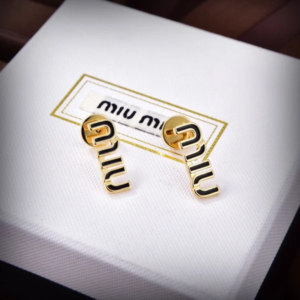 Miu Miu metal earrings MM-ER19 with polished finish and sleek modern design