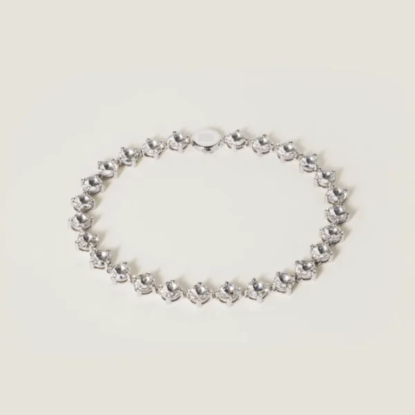 Miu Miu white crystal necklace featuring sparkling stones and elegant design