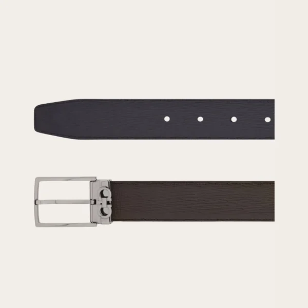 Classic Ferragamo Gancini Belt with reversible and adjustable design for refined everyday elegance