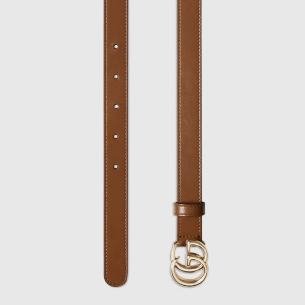 Elegant Gucci GG Marmont Thin Belt crafted in premium leather with timeless GG logo and slim silhouette