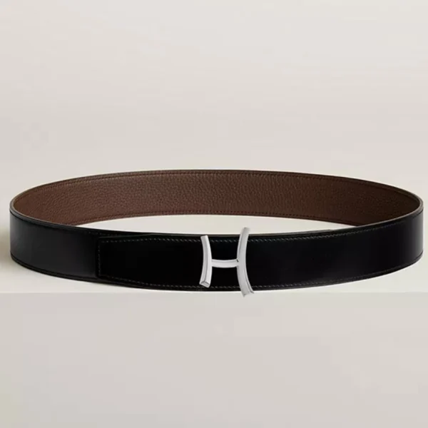 Hermès Script Belt Buckle with Reversible Leather Strap 38mm featuring elegant script design and luxurious craftsmanship