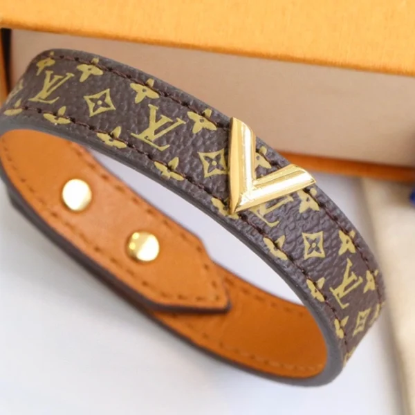 Side view of Louis Vuitton Essential Women’s Bracelet with adjustable strap and elegant design