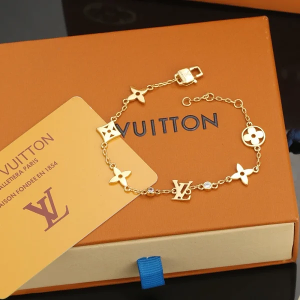 Louis Vuitton Idylle Blossom Monogram Bracelet featuring iconic LV flower motif and fine chain