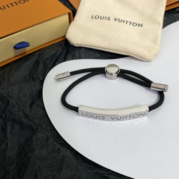 Louis Vuitton LV Space Bracelet with polished chain and engraved LV detail
