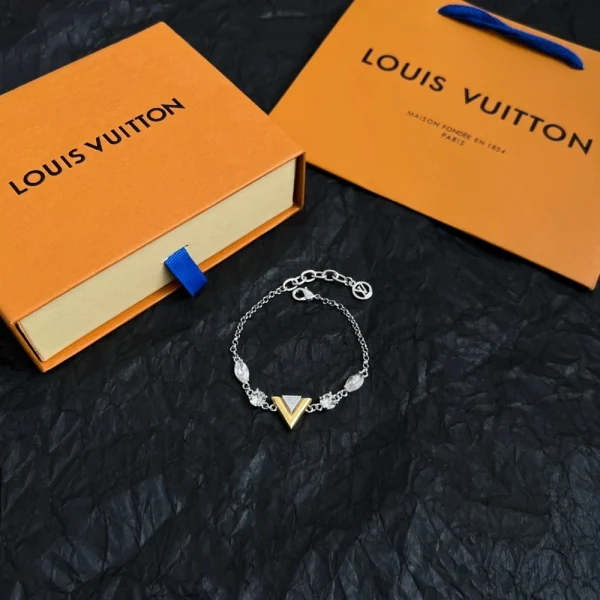 Louis Vuitton V for Vuitton Bracelet featuring signature V motif and sleek chain