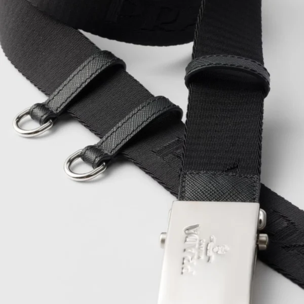 Stylish Prada Cotton Tape Belt Black offering timeless design and comfortable fit