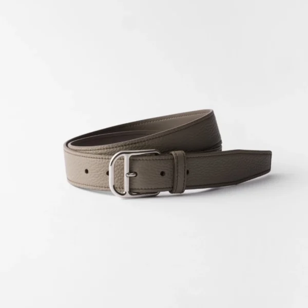 Prada Leather Belt Bamboo Gray crafted from fine leather with modern Italian design