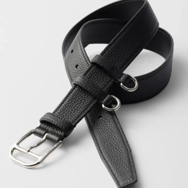 Elegant Prada Leather Belt Black offering timeless style and durable craftsmanship