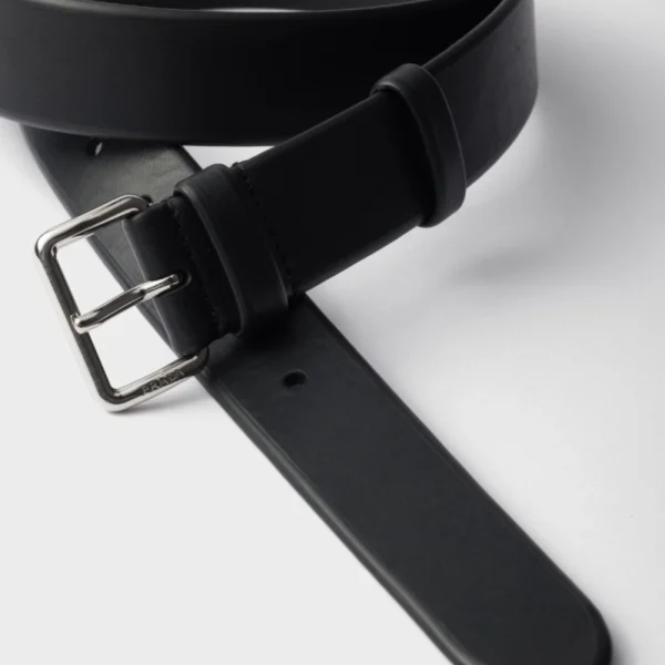 Luxury Prada Leather Belt Black designed for timeless sophistication and everyday durability