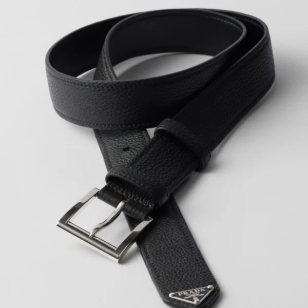 Luxury Prada Leather Belt Black designed for timeless style and everyday durability