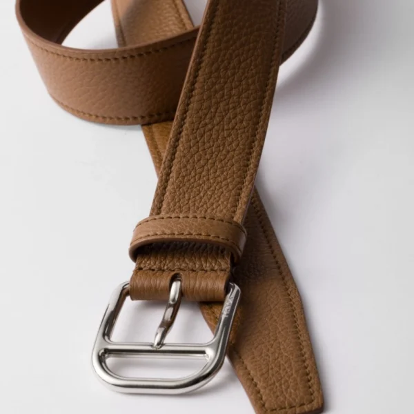 Elegant Prada Leather Belt Cognac offering luxury style and durable craftsmanship
