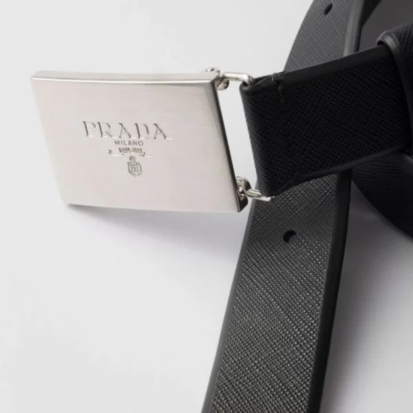 Elegant Prada Saffiano Leather Belt Black offering luxury craftsmanship and lasting comfort