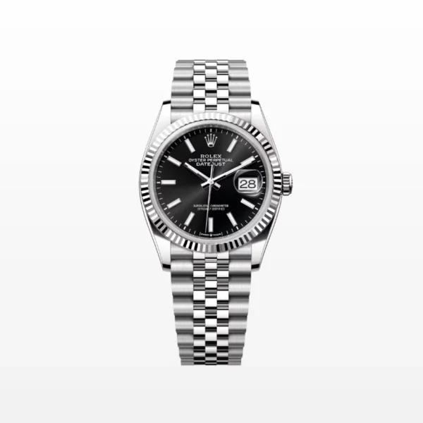 Rolex Datejust 36 men's watch with bright black dial and Jubilee bracelet