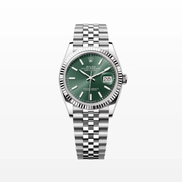 Rolex Datejust 36 men's watch with mint green dial and Jubilee bracelet