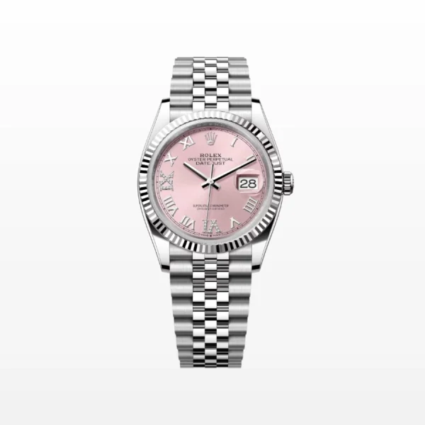 Rolex Datejust 36 men's watch with diamond-set pink dial and Jubilee bracelet