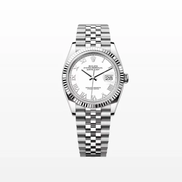 Rolex Datejust 36 men's watch with white dial and Jubilee bracelet