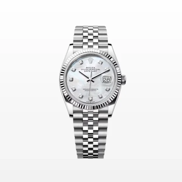 Rolex Datejust 36 men's watch with diamond-set white mother-of-pearl dial and Jubilee bracelet